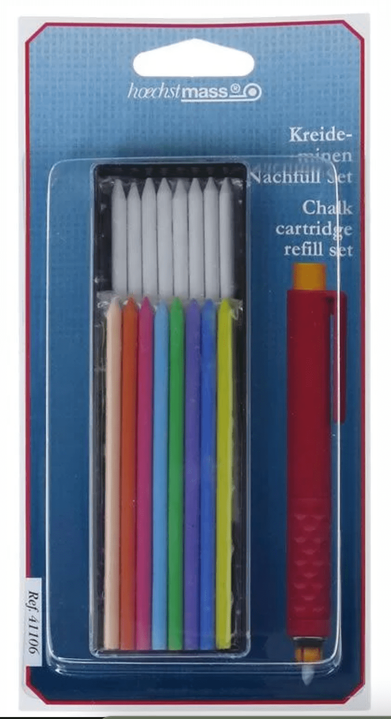 Hoechstmass chalk cartridge refill set with white and colored chalk sticks.
