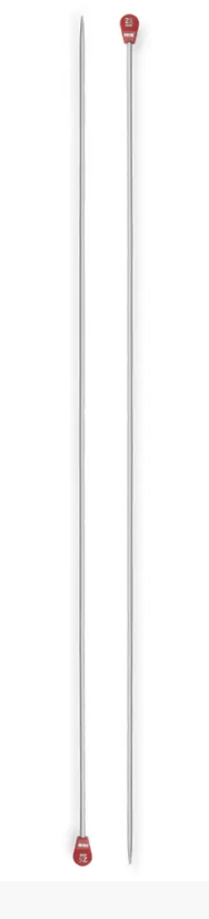 Single - pointed knitting needles, aluminium, 40cm, 2.50mm, grey - Galedi Pins