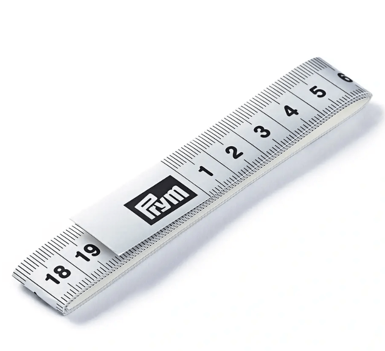 Fixo self-adhesive tape measure in silver with a centimeter scale.