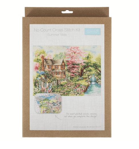 No Count Cross Stitch Kit Summer View - Galedi Pins