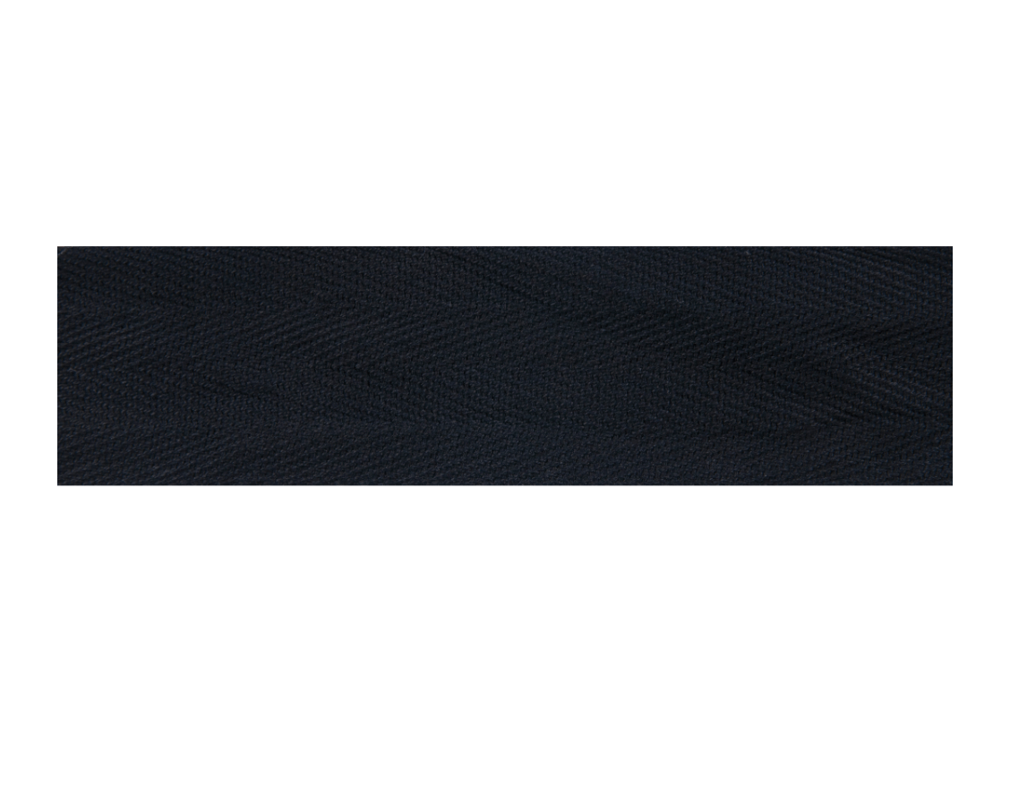 Cotton Herringbone Tape, 40mm x 1m, Black - Galedi Pins