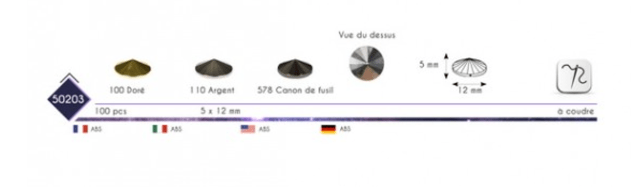 PAVILION STUD TO SEW ON - Galedi Pins