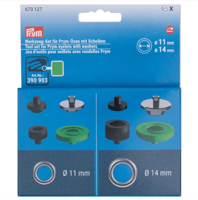 Tools set for Prym eyelets with washers in Ø 11 mm and 14 mm - Galedi Pins