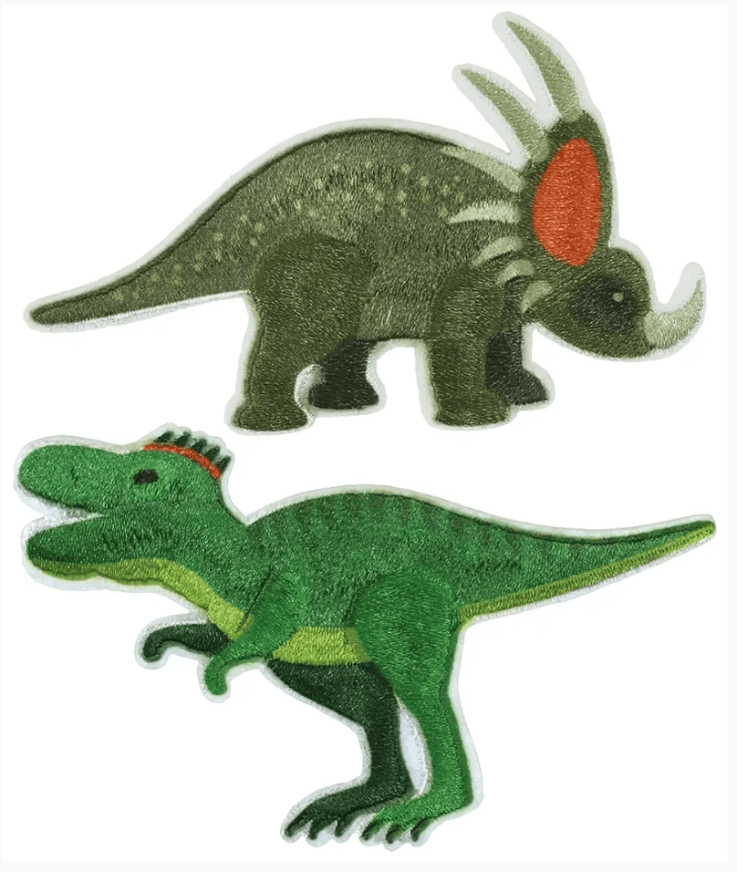 Appliqué Dinosaur, green/olive - Galedi Pins
