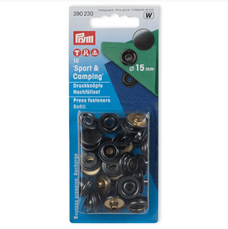 Non - sew refill for 390200, 15mm, black oxydized - Galedi Pins