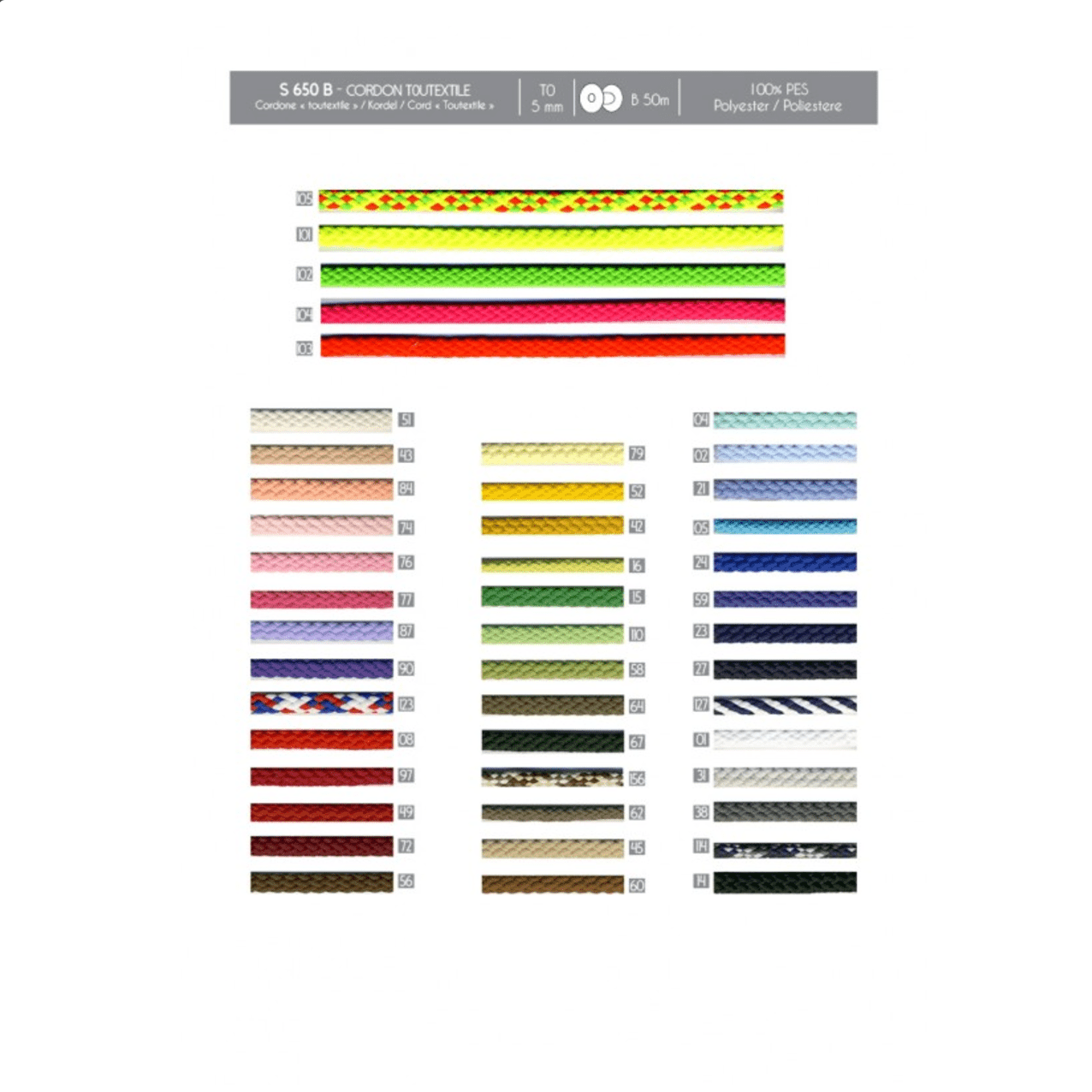 100 % PES CORD 6MM x 1m - Galedi Pins