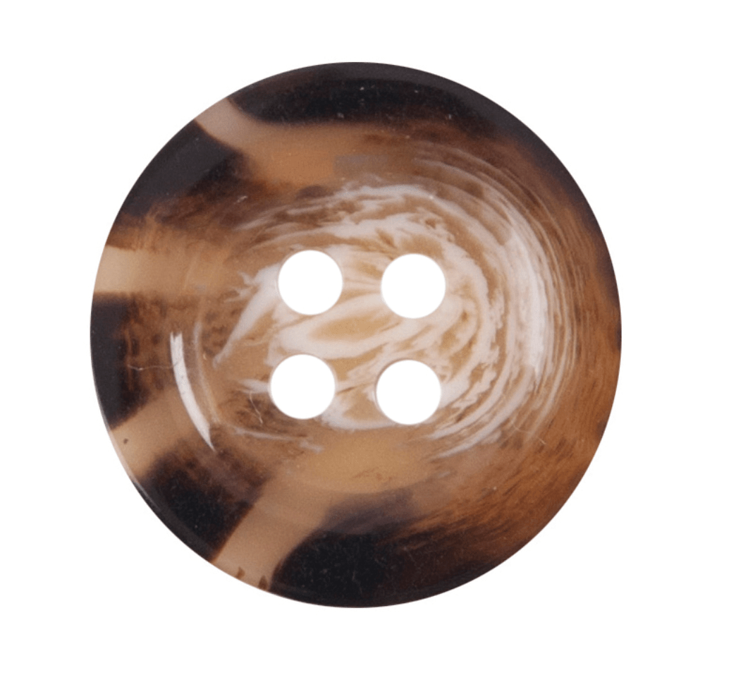 Polyester Buttons, Brown/Marble Effect, 4 - holes - Galedi Pins