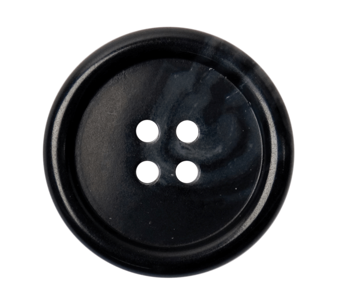 Polyester Button, 4 - hole, Dark Grey - Galedi Pins