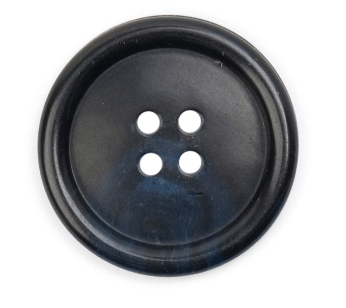 Polyester Button, 4 - hole, Dark Navy/Black - Galedi Pins