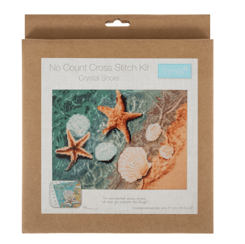 Printed No Count Cross Stitch Kit Crystal Shore - Galedi Pins