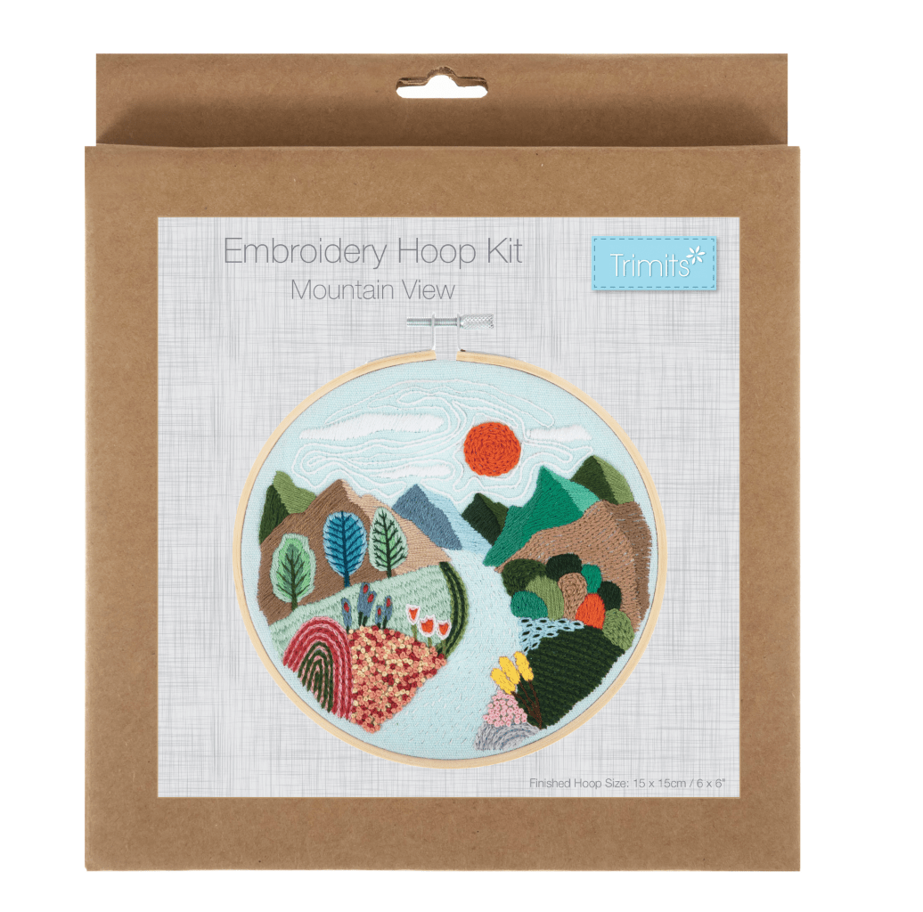 Embroidery Kit with Hoop: Mountain View - Galedi Pins