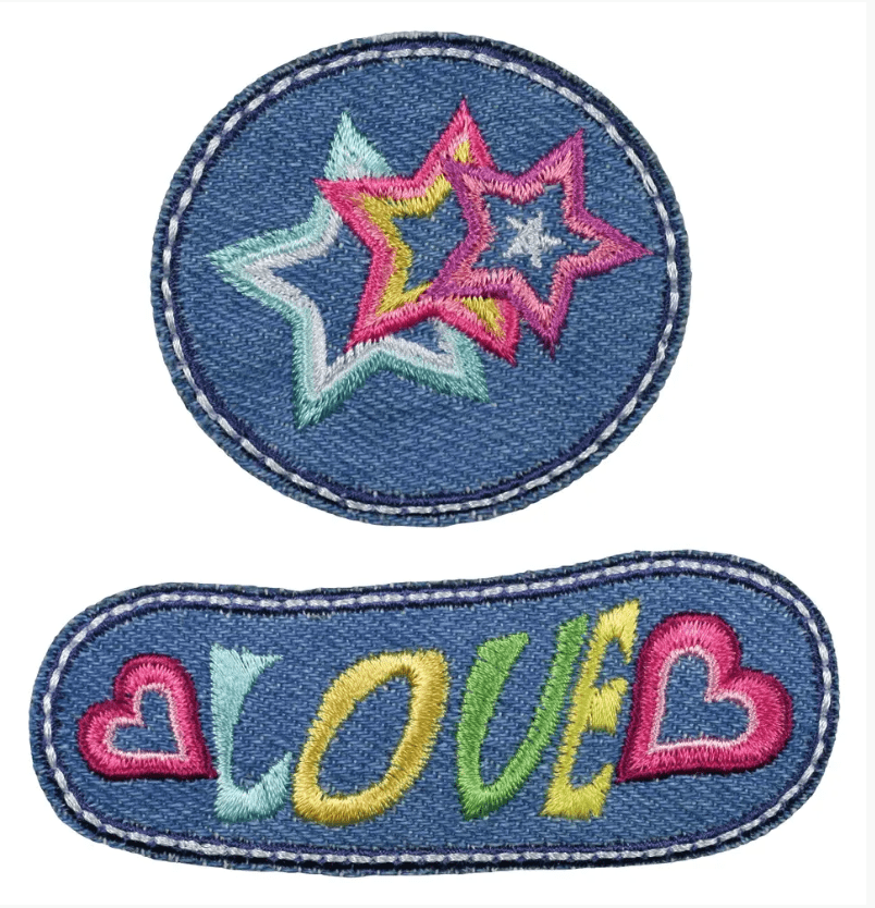 Appliqué Jeans Stars, multicoloured/ Patches Patch - Galedi Pins