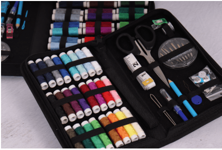 Sewing Kit: Premium: Zip Case: Medium: Blue - Galedi Pins