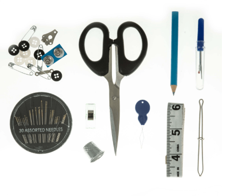 Sewing Kit: Premium: Zip Case: Medium: Blue - Galedi Pins