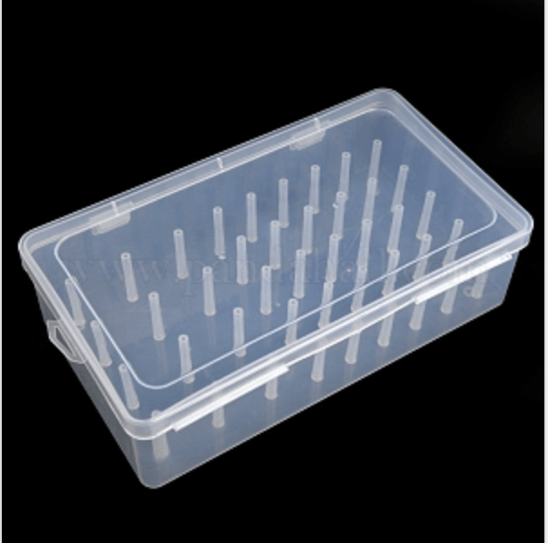 Plastic Sewing Thread Storage Box, Rectangle, White - Galedi Pins