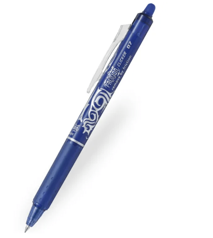 Pilot Fri Xion Clicker 0.7mm BLUE Pen Erasable Refillable Write Remove Rewrite - Galedi Pins