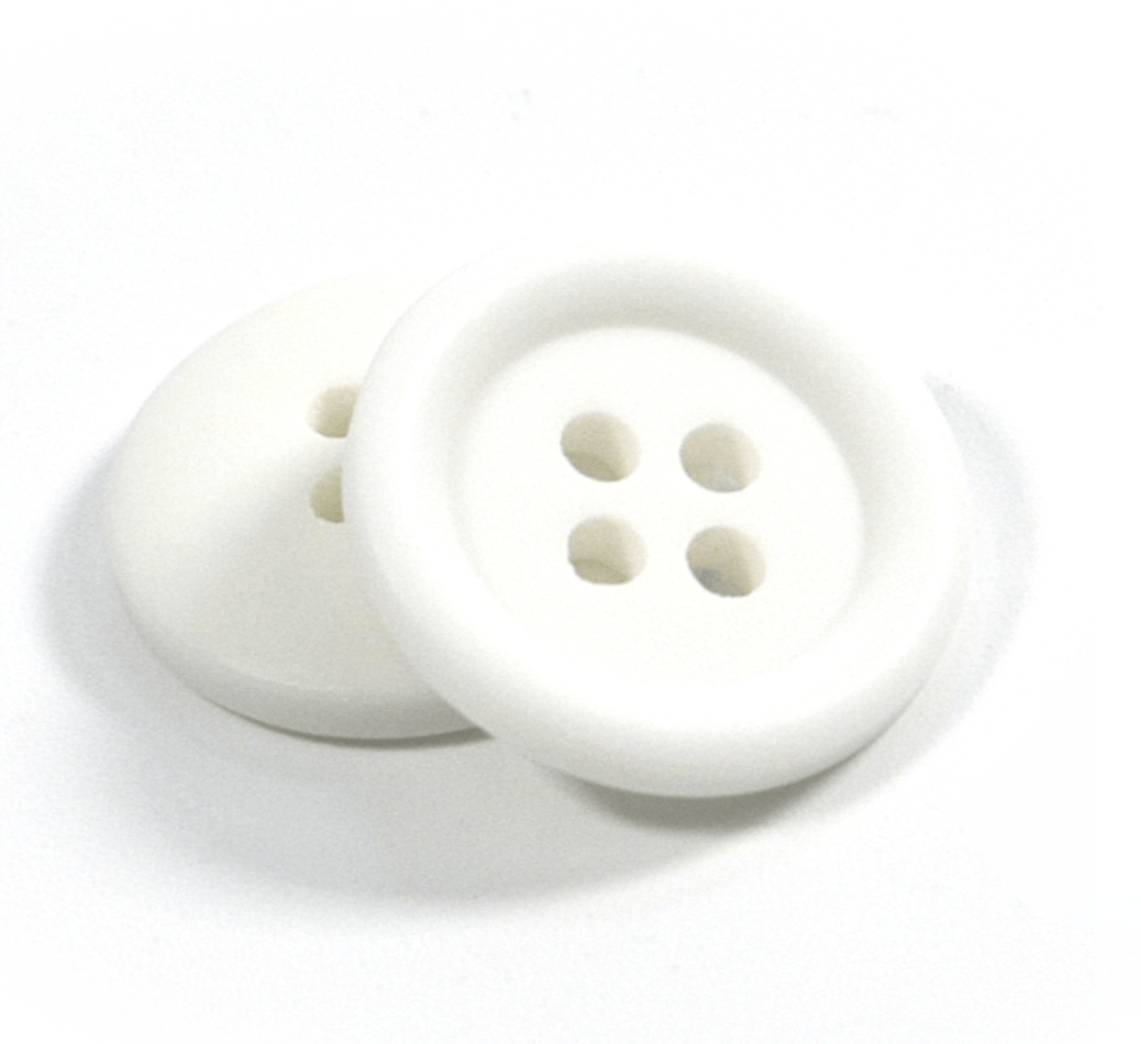 Matt 4 Hole Button, White - Galedi Pins