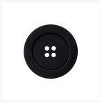 Polyester four - hole button, Black - Galedi Pins