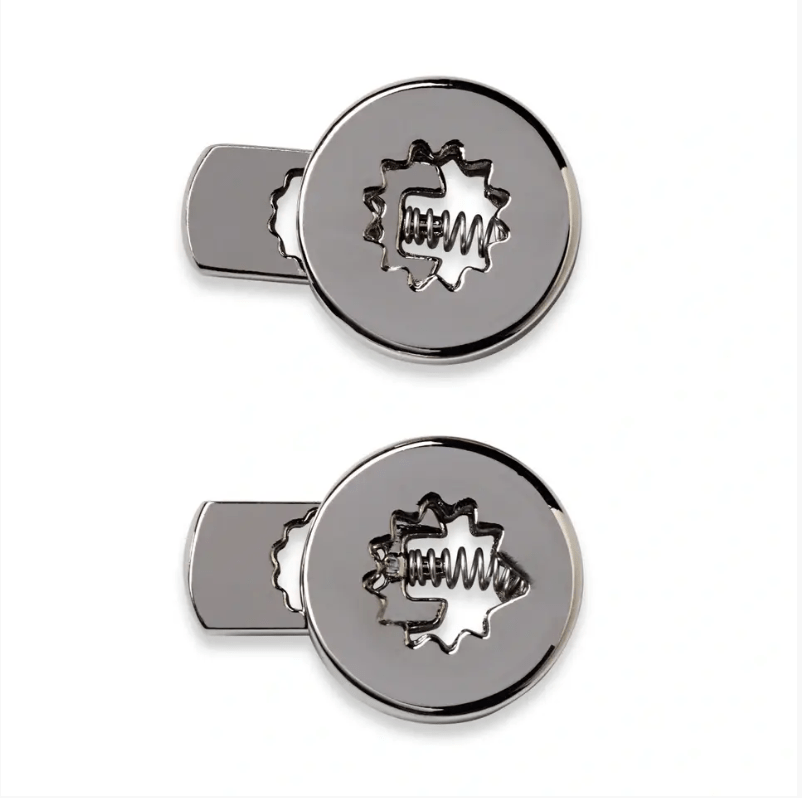 Cord stopper, round, silver - coloured - Galedi Pins