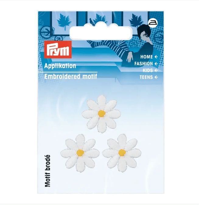 Appliqué Flowers small, white/ Patch Patches - Galedi Pins