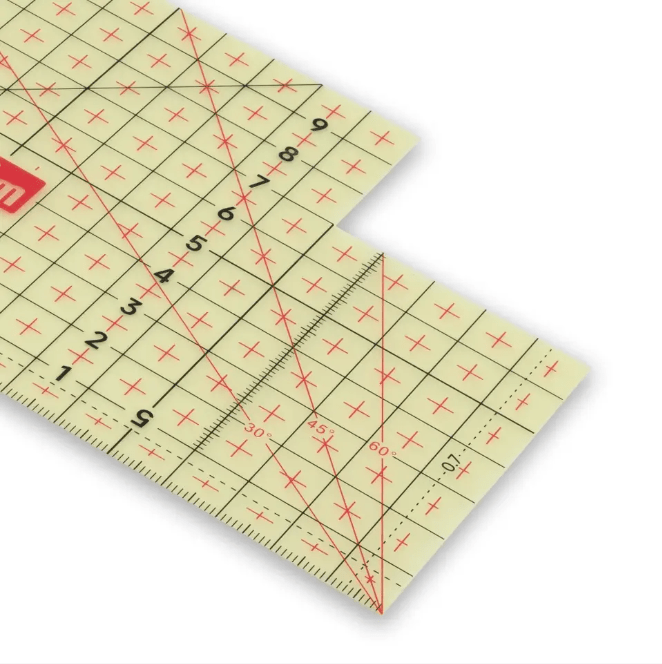 Ironing ruler, transparent, 20 x 10 cm - Galedi Pins