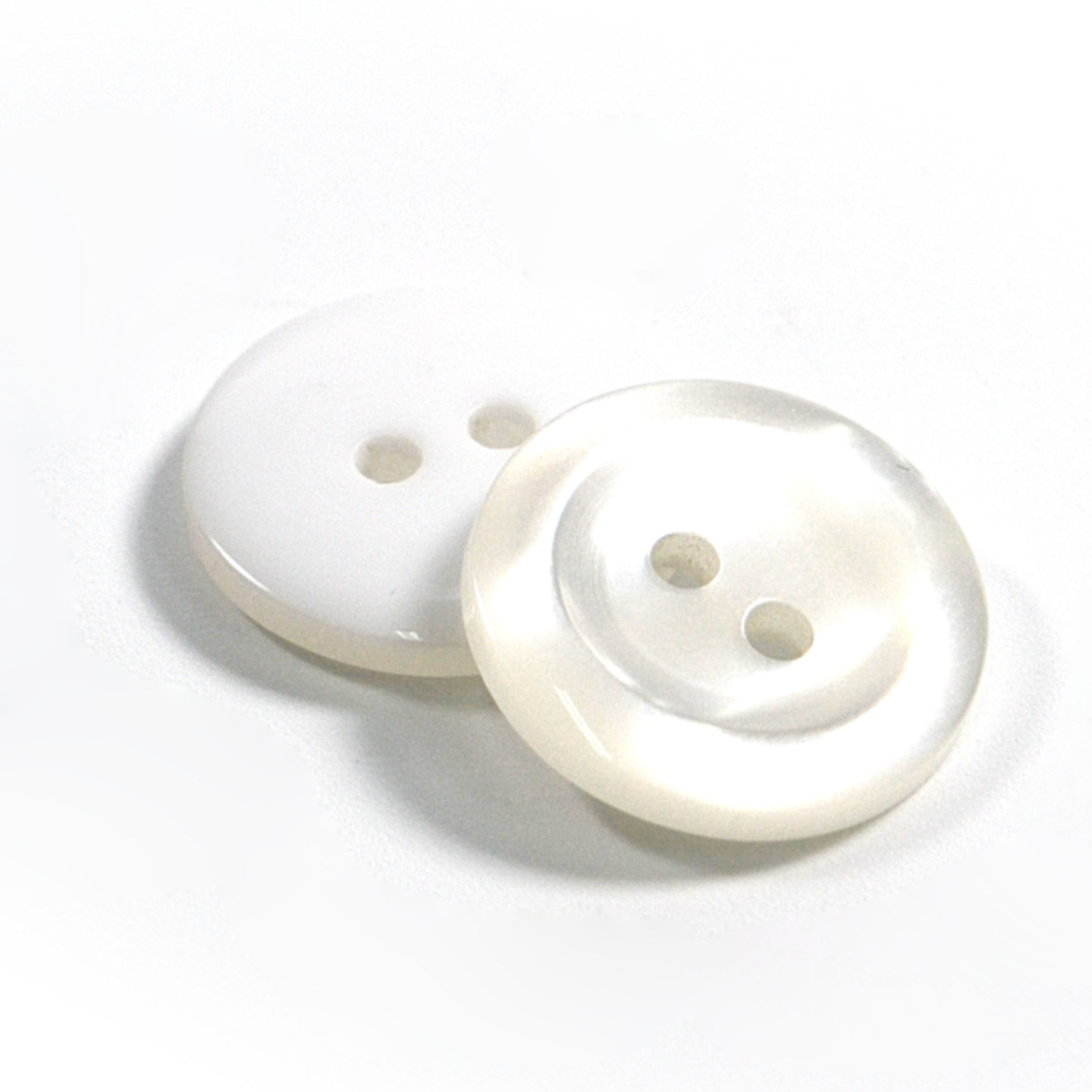 Polyester 2 Hole Button 9mm – Shiny White | Galedi Pins
