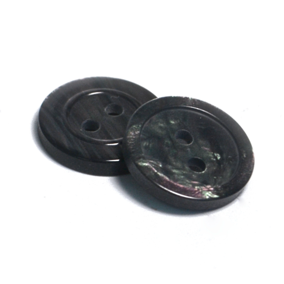 Galedi Pins Polyester 2 Hole Button – Dark Smoke Wavy Rim 11mm