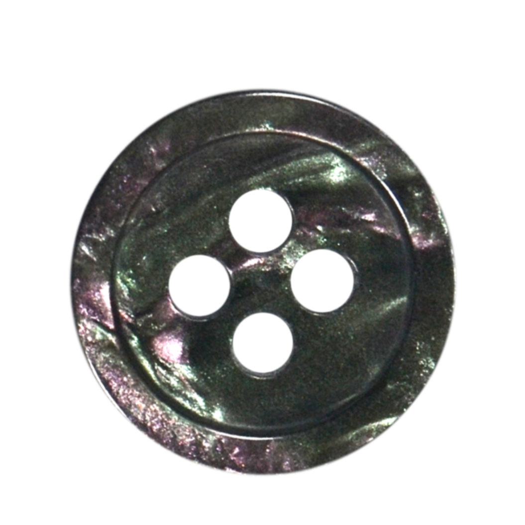 Galedi Pins Dark Smoke Polyester Wavy Rim Edge Formal Shirt Button 11mm