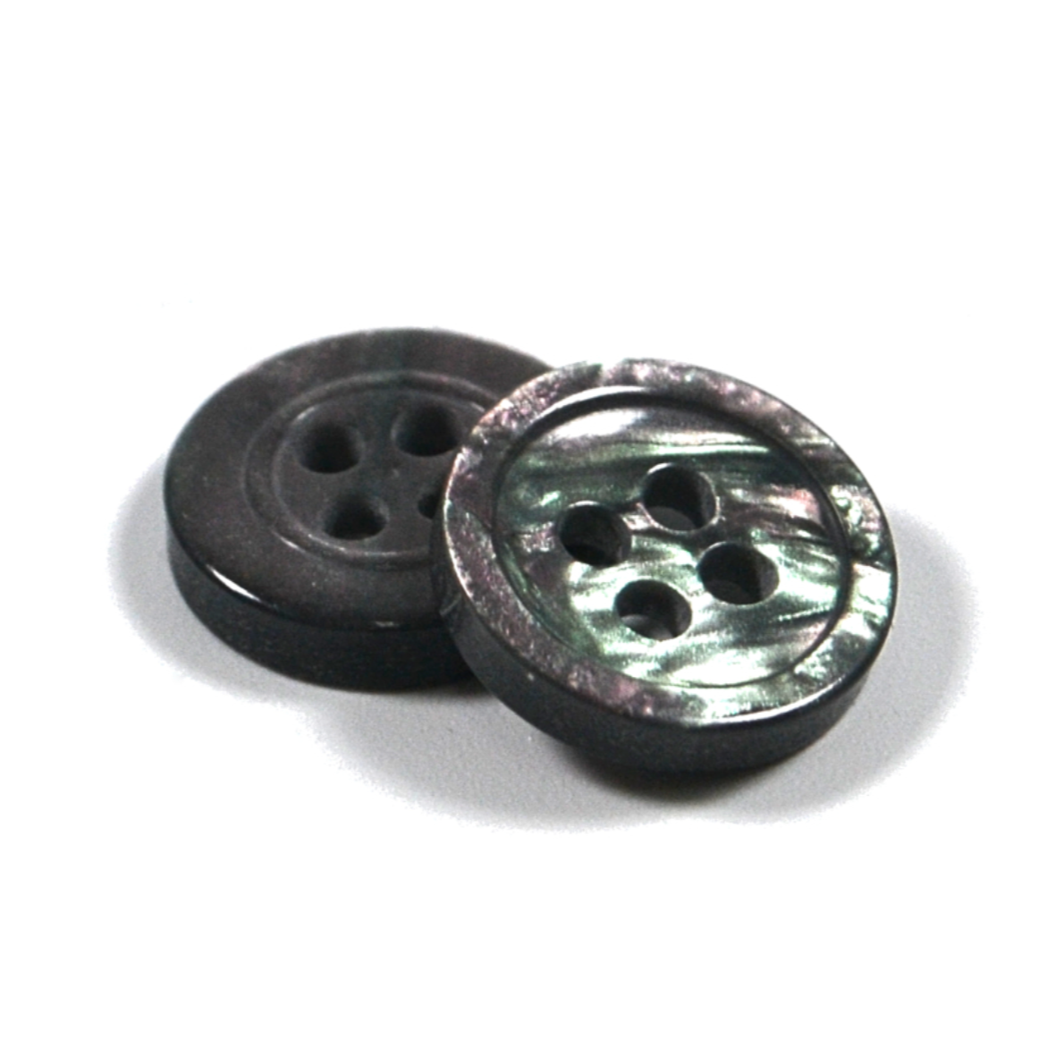 Galedi Pins Dark Smoke Polyester Wavy Rim Edge Formal Shirt Button 11mm