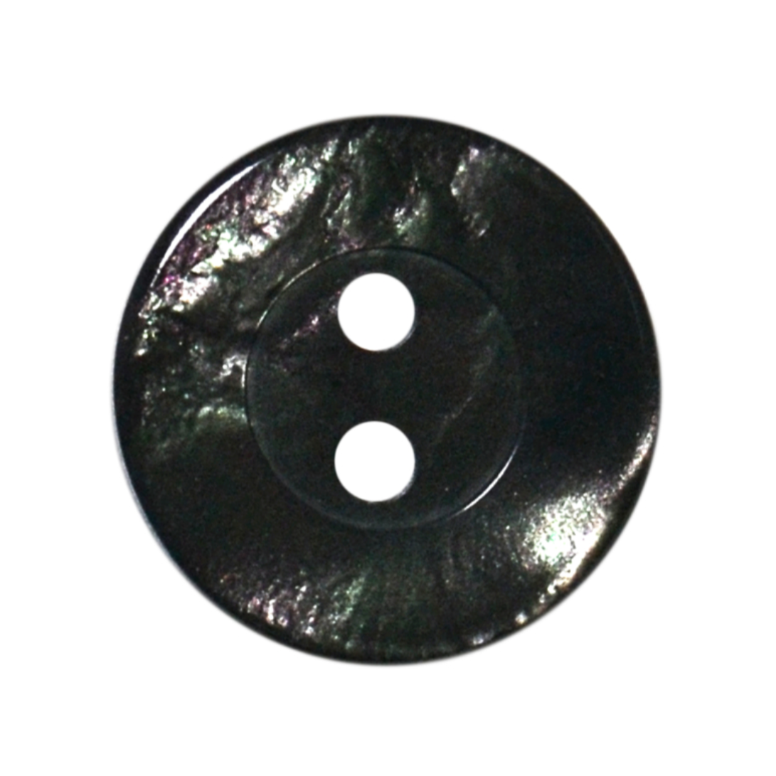 Galedi Pins Polyester Round 2 Hole Button – Dark Smoke 11mm Wavy