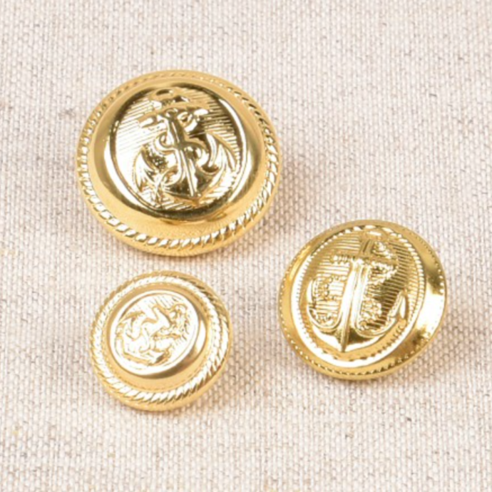 Gold Metal Anchor Button – Galedi Pins | 13mm Sewing Accessory