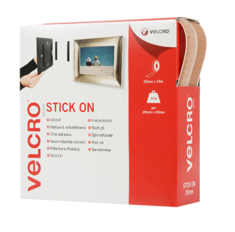 Velcro Hook & Loop Tape – Galedi Pins | 1m x 20mm Stick-On Fastener