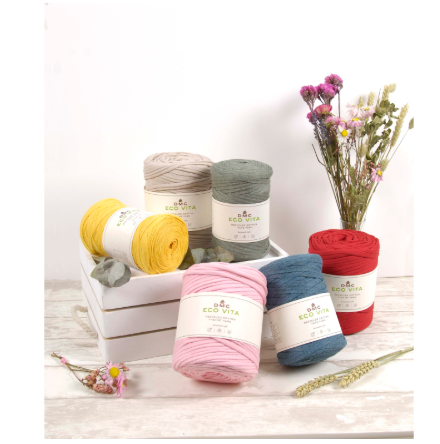 DMC Eco Vita Tape Yarn – 100% Recycled Cotton-Polyester, 250g