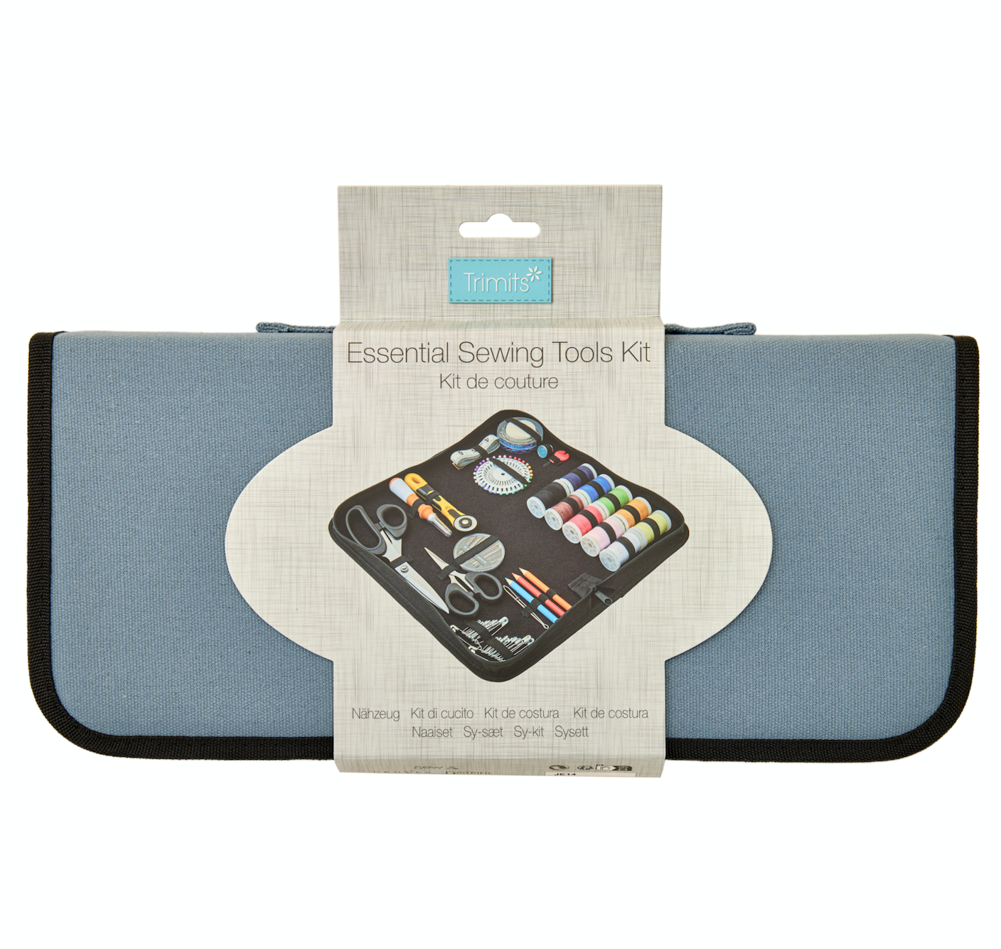Sewing Kit: Premium: Zip Case: Medium: Blue