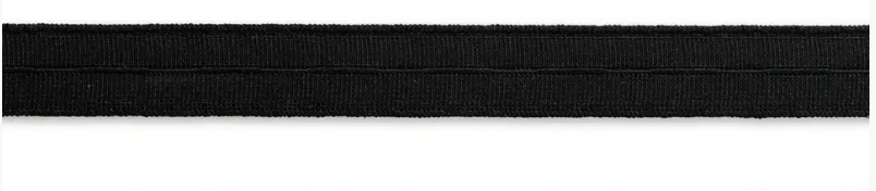 Buttonhole elastic smooth, 18mm, white or black, 1m - Galedi Pins