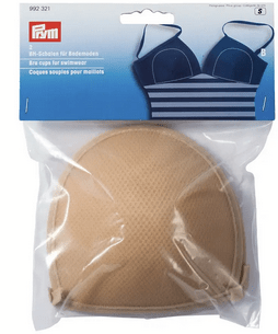 Skin-colored polyester bra cups for swimwear.