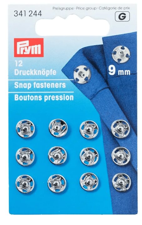 Snap fasteners, silver - coloured, 12pc - Galedi Pins