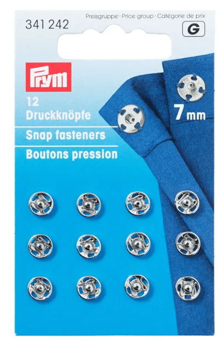 Snap fasteners, silver - coloured, 12pc - Galedi Pins