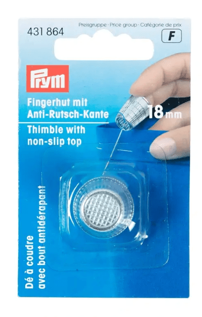 Prym zinc die-cast thimble with anti-slip edge, 18mm.