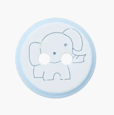Polyester two - hole button Elephant 12mm - Galedi Pins