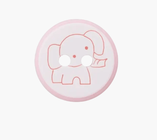 Polyester two - hole button Elephant 12mm - Galedi Pins