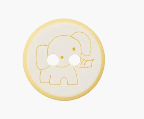 Polyester two - hole button Elephant 12mm - Galedi Pins