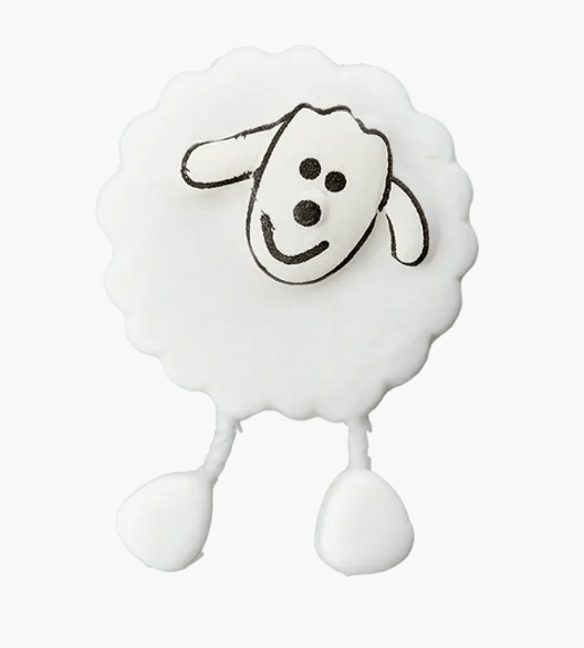 Galedi Pins polyester sheep button in rose, 18mm.