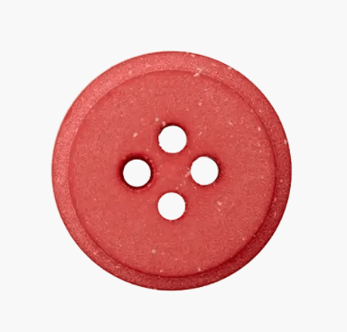 Union Knopf 11mm light turquoise recycled polyester button with four holes.