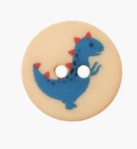 Polyester two - hole button Dino 12mm - Galedi Pins