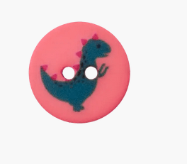 Polyester two - hole button Dino 12mm - Galedi Pins