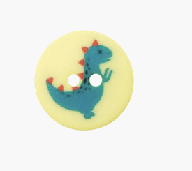 Polyester two - hole button Dino 12mm - Galedi Pins