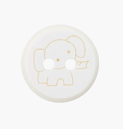Polyester two - hole button Elephant 12mm - Galedi Pins