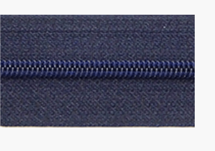 Dark blue polyester zipper with a 3mm coil.