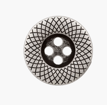 Metal button 4 - holes, Patterned edge, 23mm - Galedi Pins
